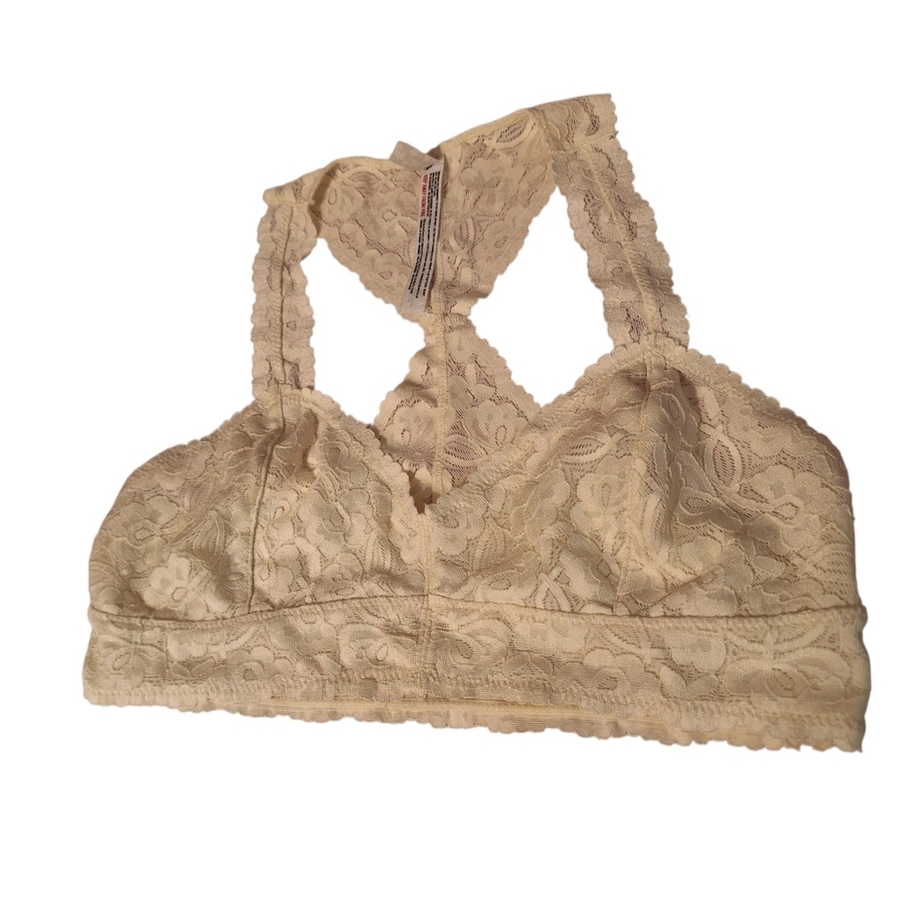 Free People Intimately Cream Lace Lightweight Bralette Ladies Large Bohemian